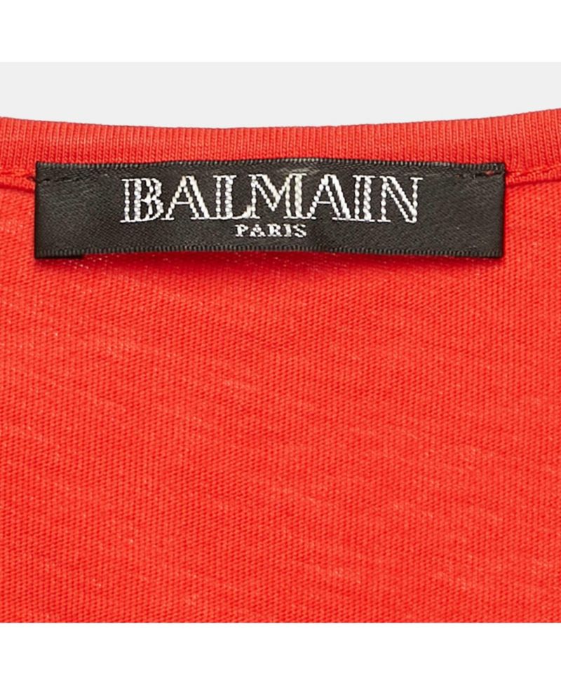 Women's Orange Logo Print Jersey Button Detail Sleeveless T-Shirt