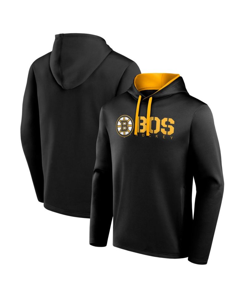 Men's Black Boston Bruins Head Start Pullover Hoodie