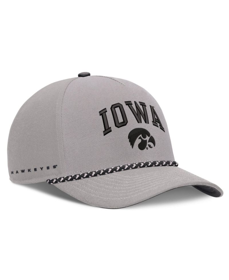 Men's and Women's Gray Iowa Hawkeyes Primetime Rise Rope Adjustable Hat