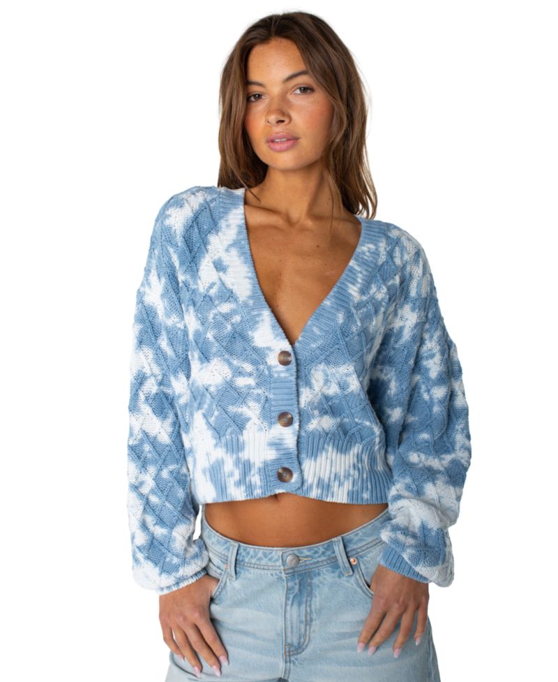Women's Sundaze Tie-Dye Cropped Cardigan