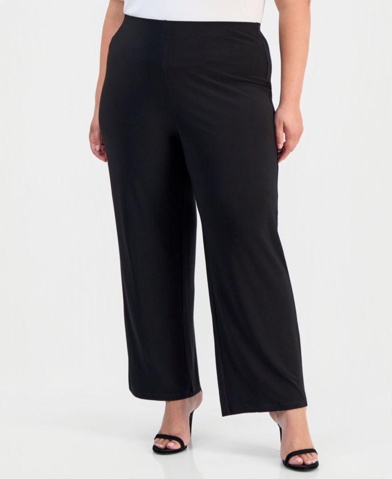 Plus Size Cropped Pull-On Pants