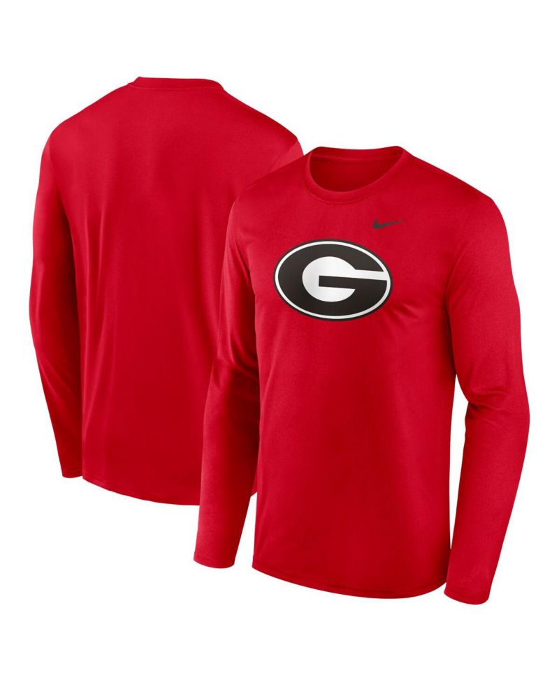 Men's Red Georgia Bulldogs Primetime Primary Legend Long Sleeve T-Shirt