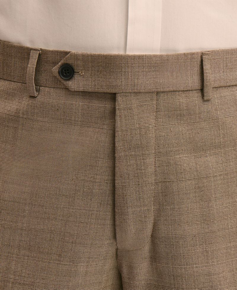 Brooks Brothers Men's Plaid Stretch Regular-Fit Suit Trousers