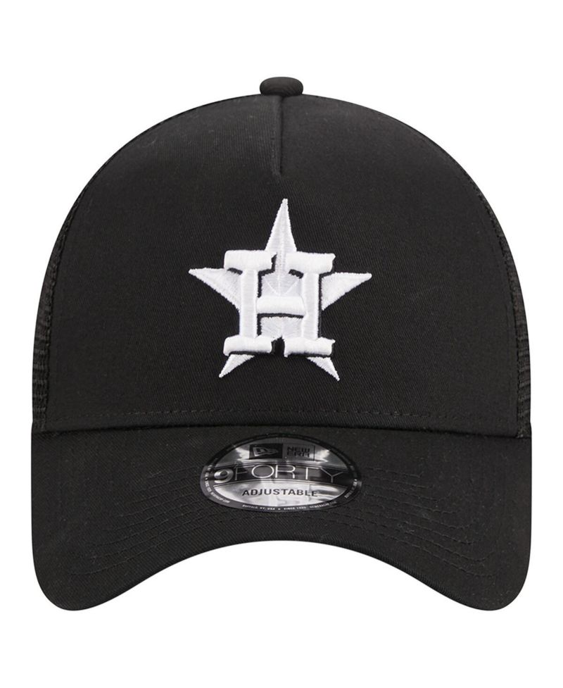 Men's Black Houston Astros A-Frame 9FORTY Trucker Adjustable Hat