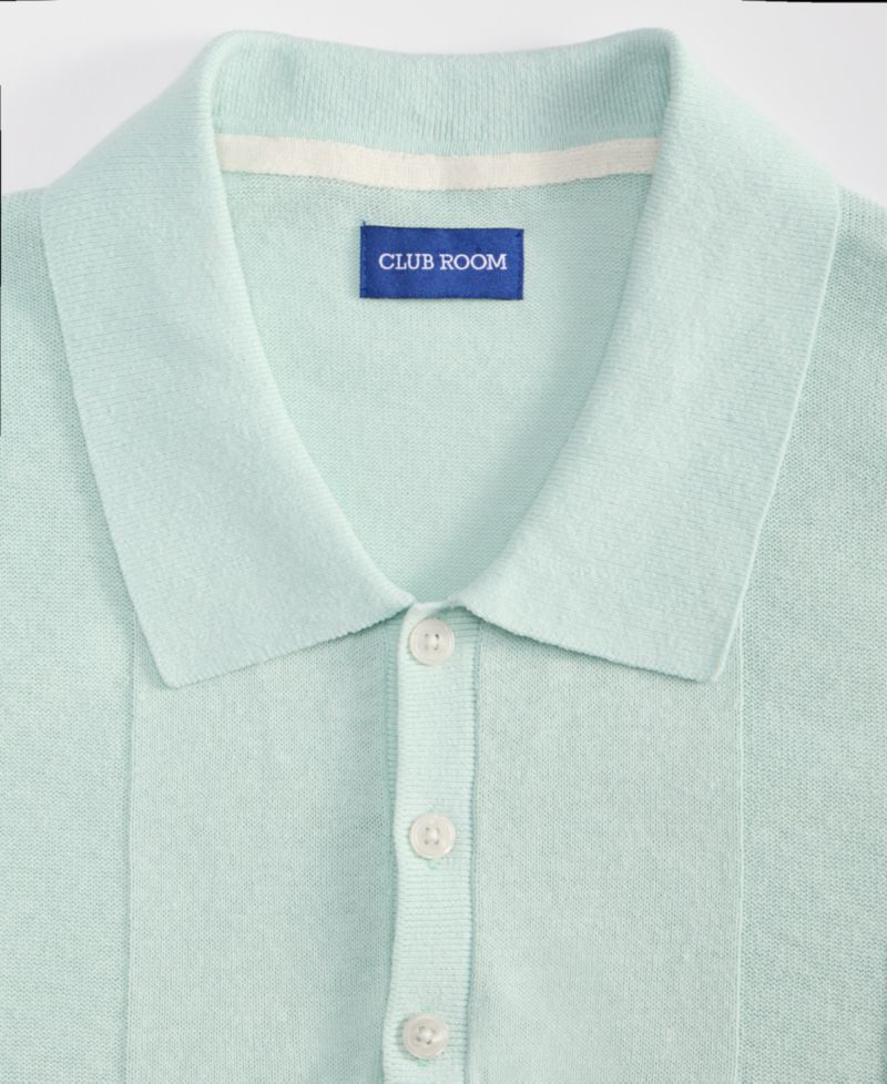 Men's Short-Sleeve Linen and Cotton Engineer Sweater