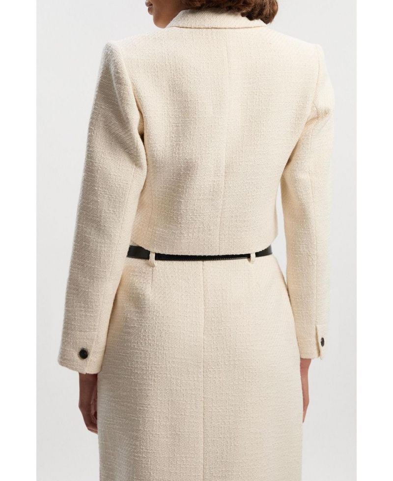 Women's Double Button Tweed Cropped Jacket