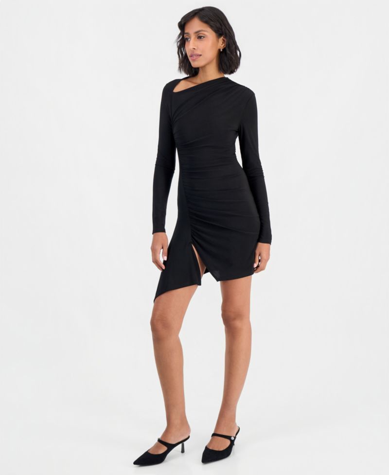 Women's Emerson Long-Sleeve Ruched One-Shoulder Mini Dress