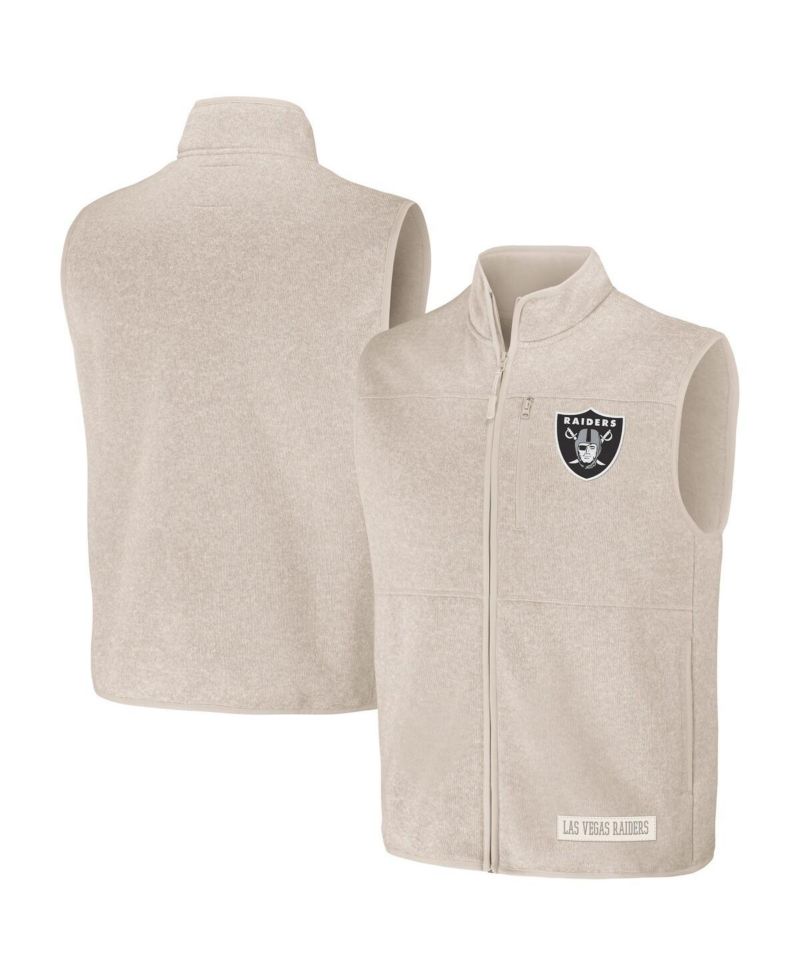 Men's NFL x Darius Rucker Collection by Oatmeal Las Vegas Raiders Full-Zip Sweater Vest