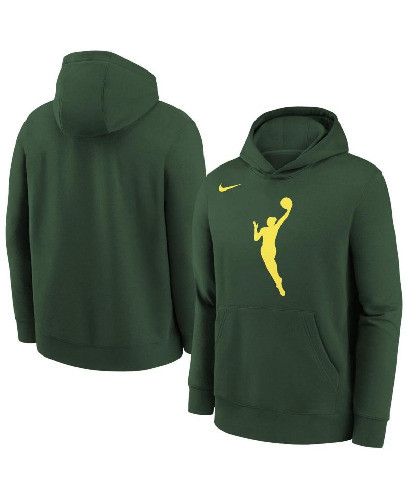 Big Boys and Girls Hunter Green WNBA Logo Essential Team Pullover Hoodie