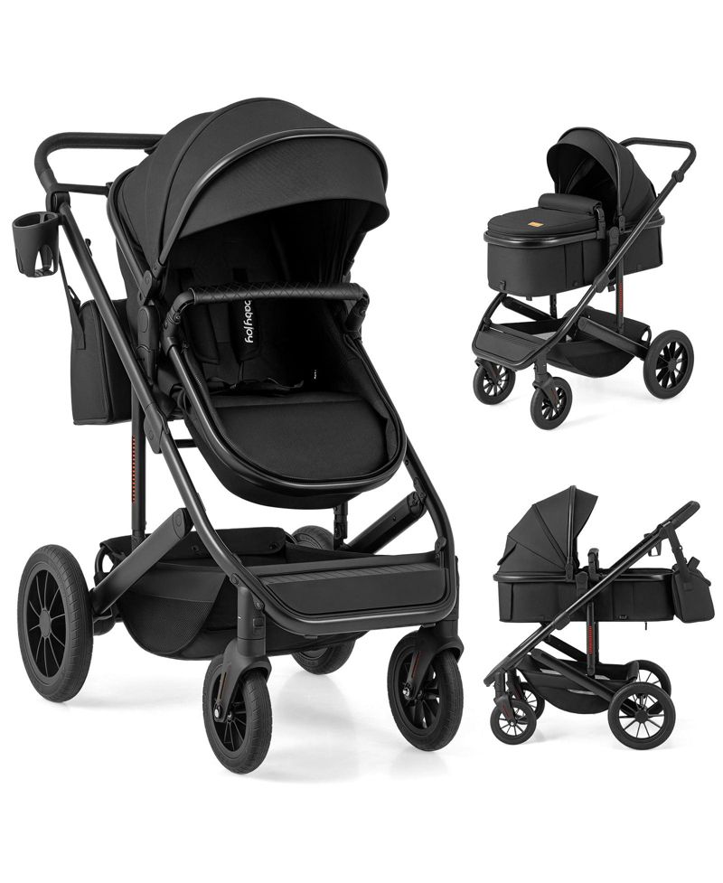Toddler 3-in-1 Newborn Stroller Folding Convertible High Landscape Stroller