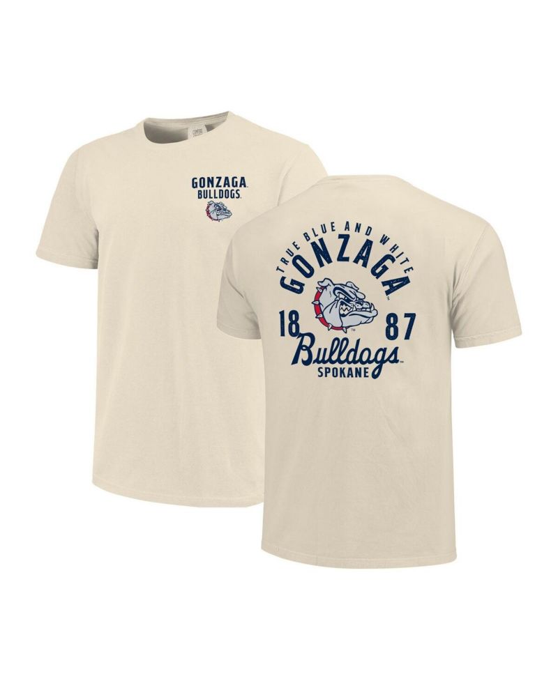 Men's Cream Gonzaga Bulldogs Comfort Colors Mascot Overlay T-Shirt