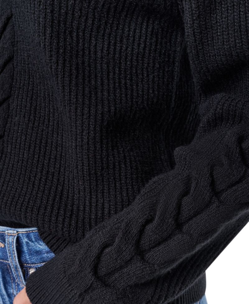 Women's Cable-Knit V-Neck Sweater
