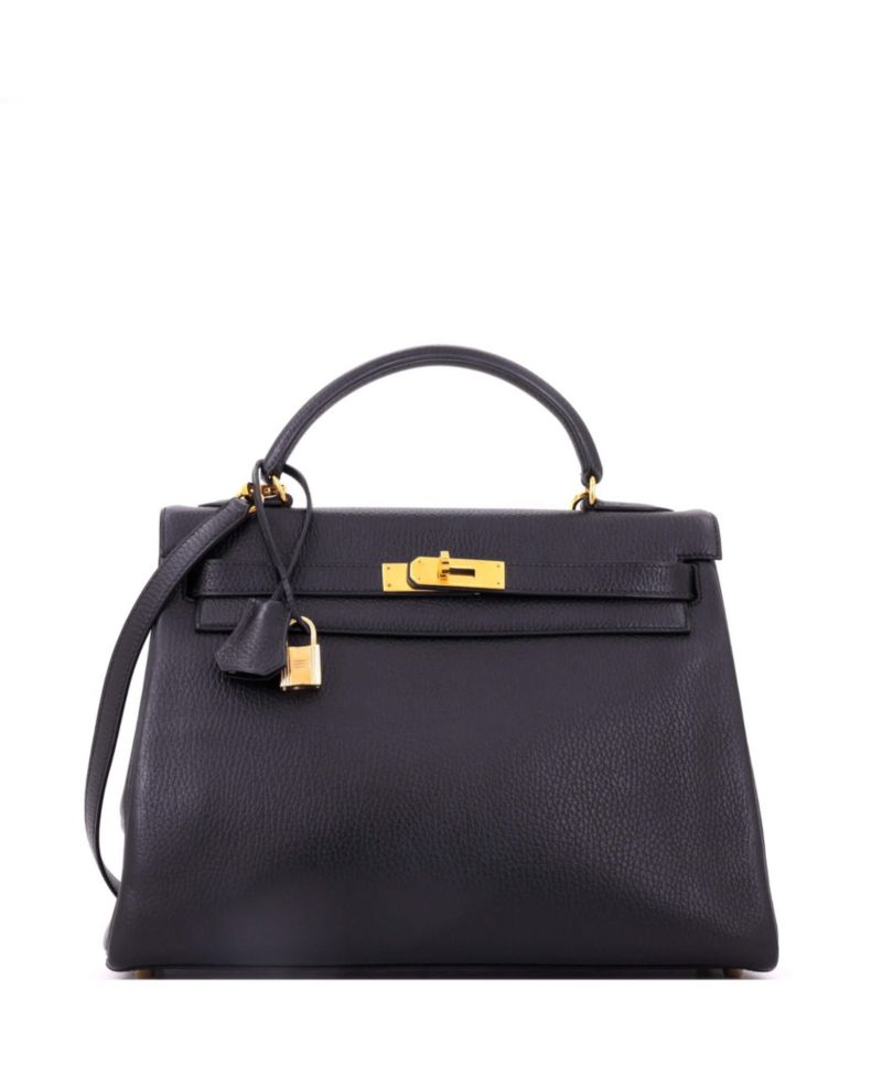 Pre-Owned Herm&egrave;s Kelly 32 Leather Gold-Tone Shoulder Bag