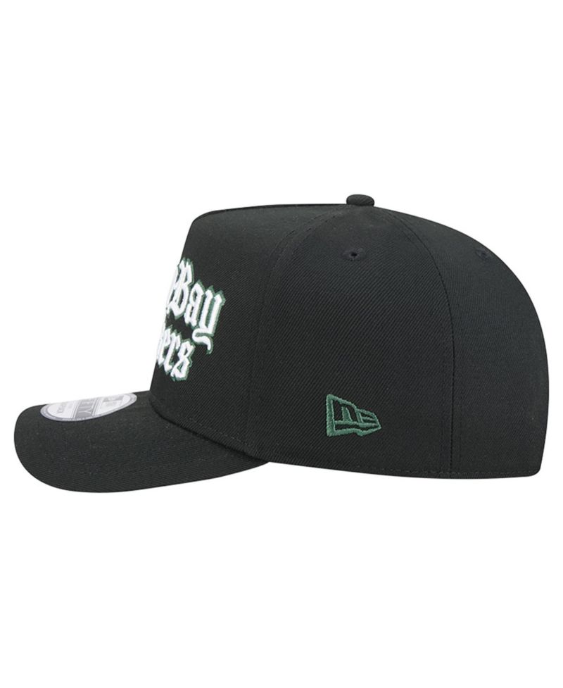 Men's Black Green Bay Packers Proud A-Frame 9FIFTY Snapback Hat