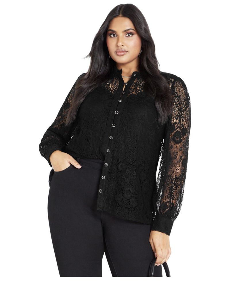 Women's Plus Size Jade Lace Shirt
