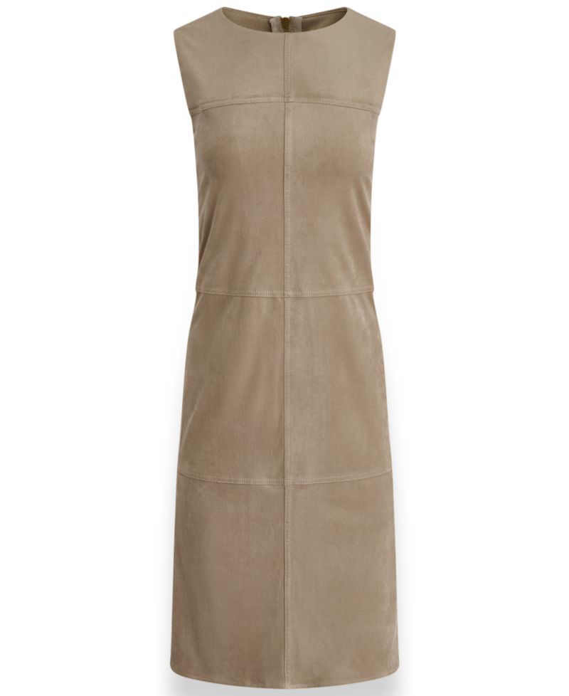 Women's Sleeveless Suede Sheath Dress