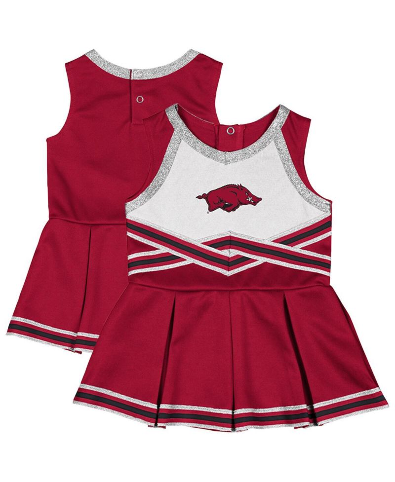 Girls Baby Boys and Girls Cardinal Arkansas Razorbacks Lollipop Park Cheer Dress