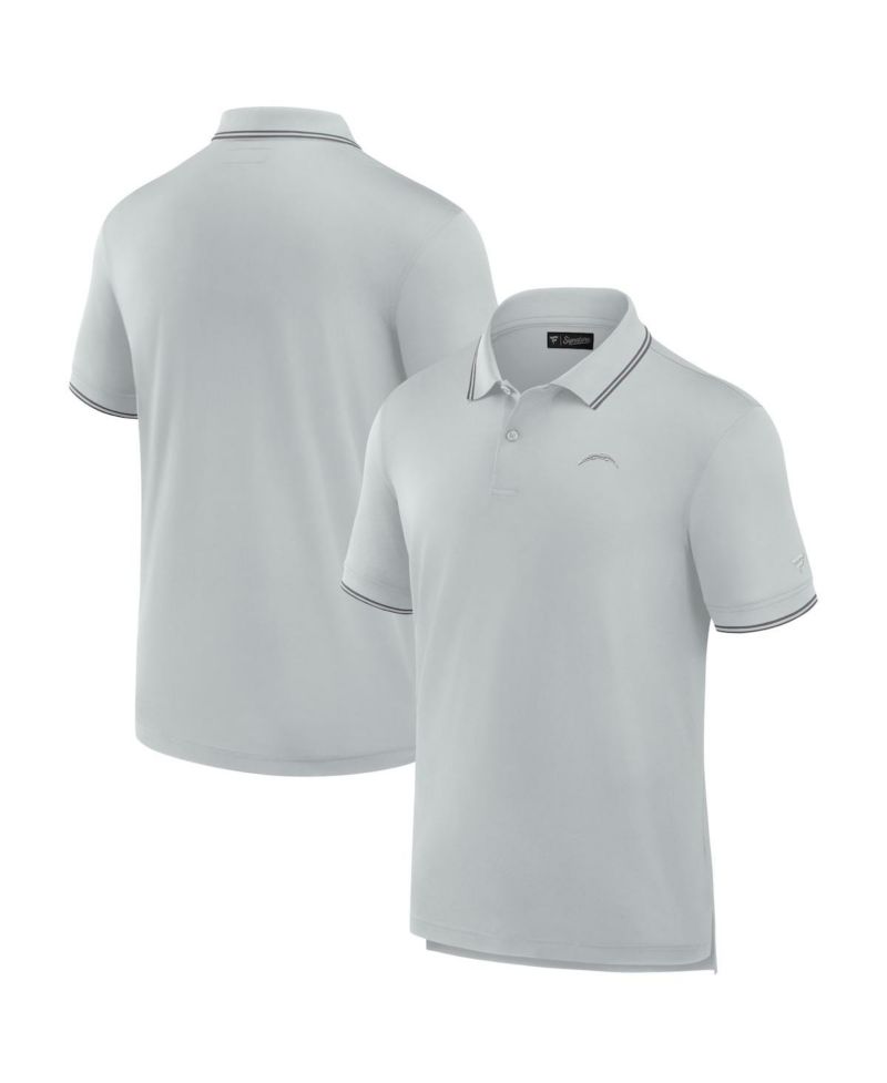 Men's Gray Los Angeles Chargers Pique Polo Shirt