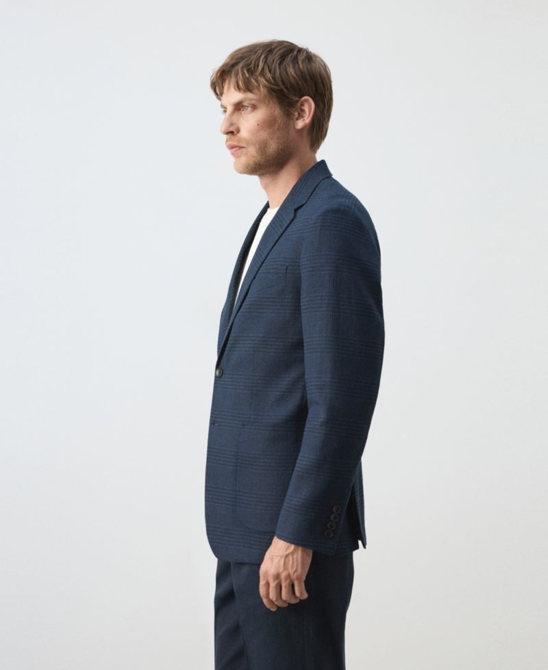 Men's Slim-Fit Striped Linen-Cotton Suit Blazer