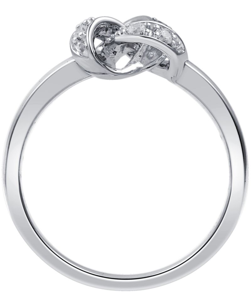 Diamond Love Knot Ring in Sterling Silver (1/10 ct. t.w.)