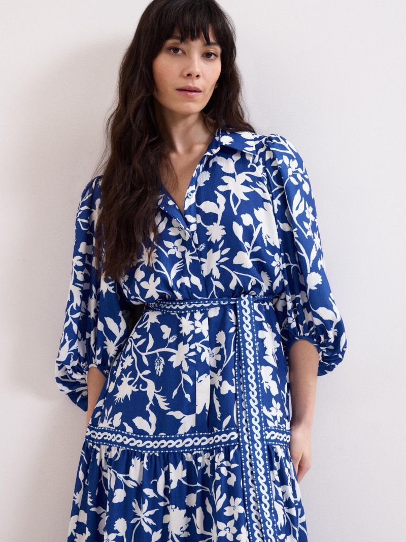 Women's Floral Print Shirt Dress