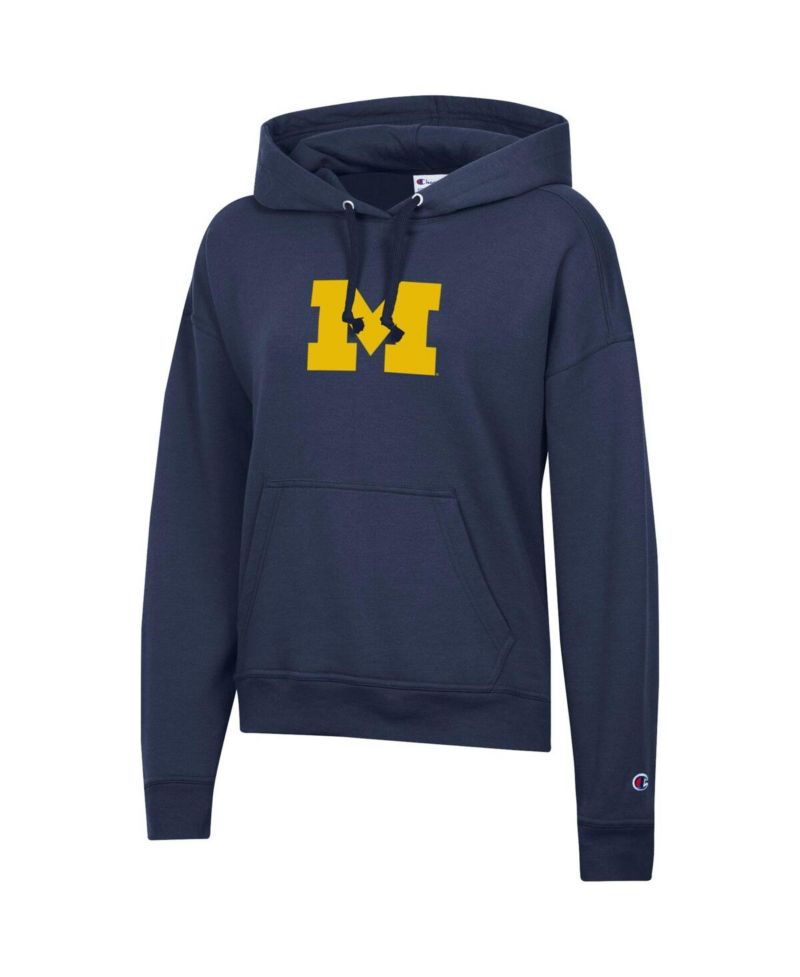 Women's Navy Michigan Wolverines Power Blend Fleece Hoodie