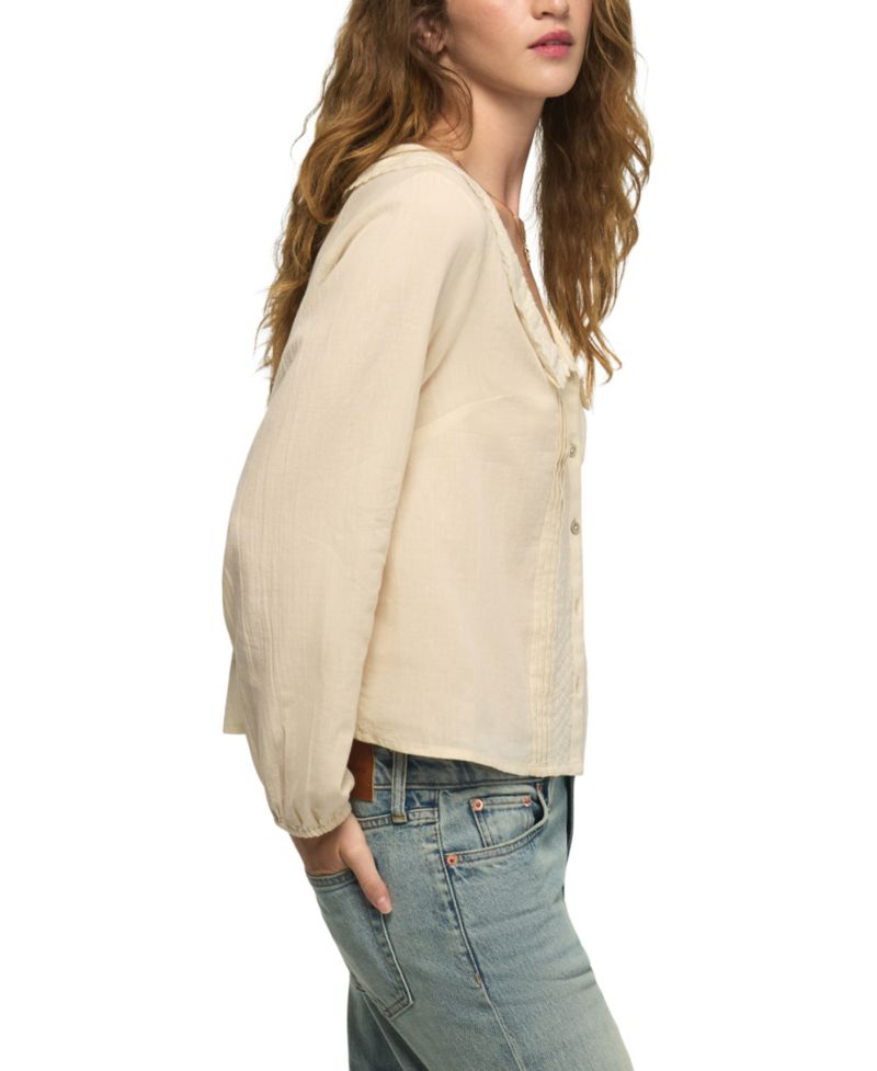 Women's Long-Sleeve Peter Pan Collar Blouse