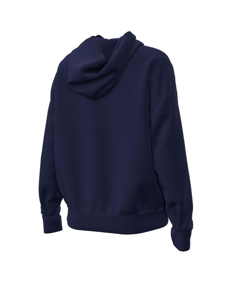 Women's Navy Notre Dame Fighting Irish Leprechaun Icon Fleece Pullover Hoodie