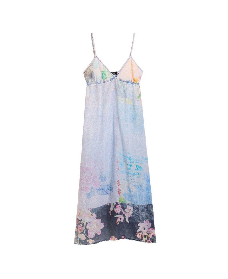 Women's Long Denim Strappy Dress
