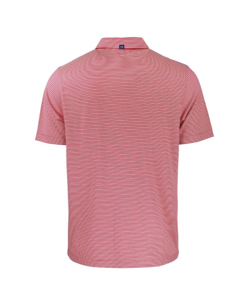 Men's Red/White Cleveland Guardians Forge Eco Double Stripe Stretch Polo