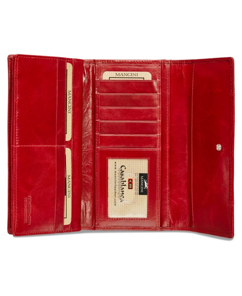 Casablanca Collection RFID Secure Ladies Trifold Wing Wallet