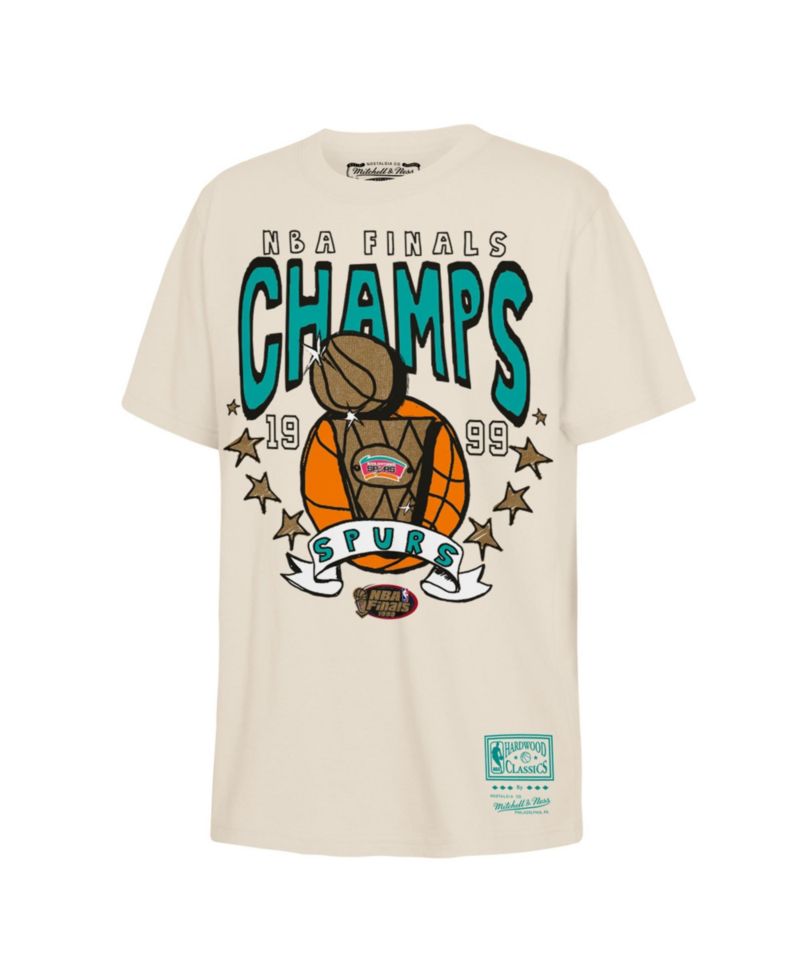 Big Boys and Girls Natural San Antonio Spurs 1999 NBA Finals Champions Hardwood Classics History T-Shirt
