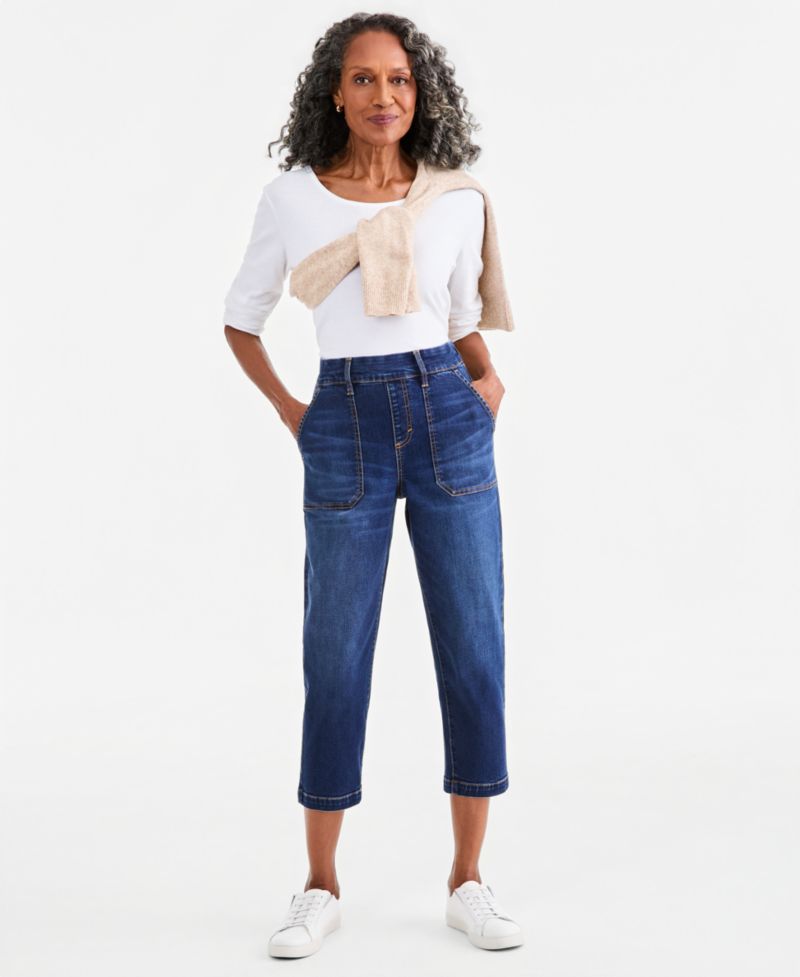 Women's High-Rise Pull-On Utility Ankle Jeans