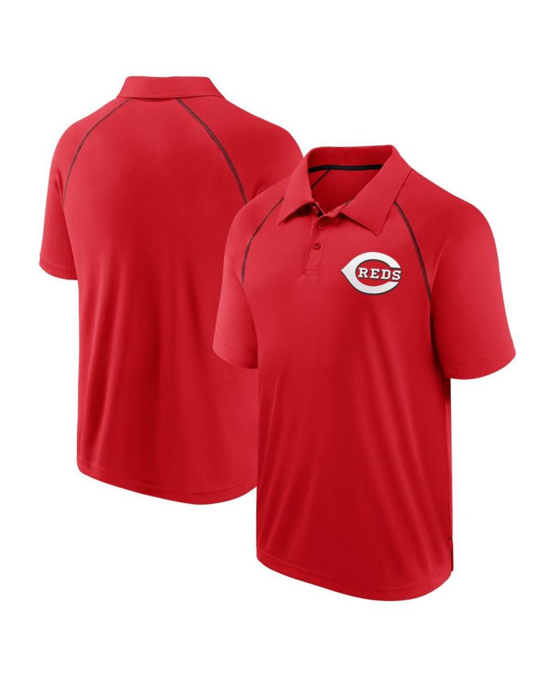 Men's Red Cincinnati Reds Strong Alone Raglan Polo