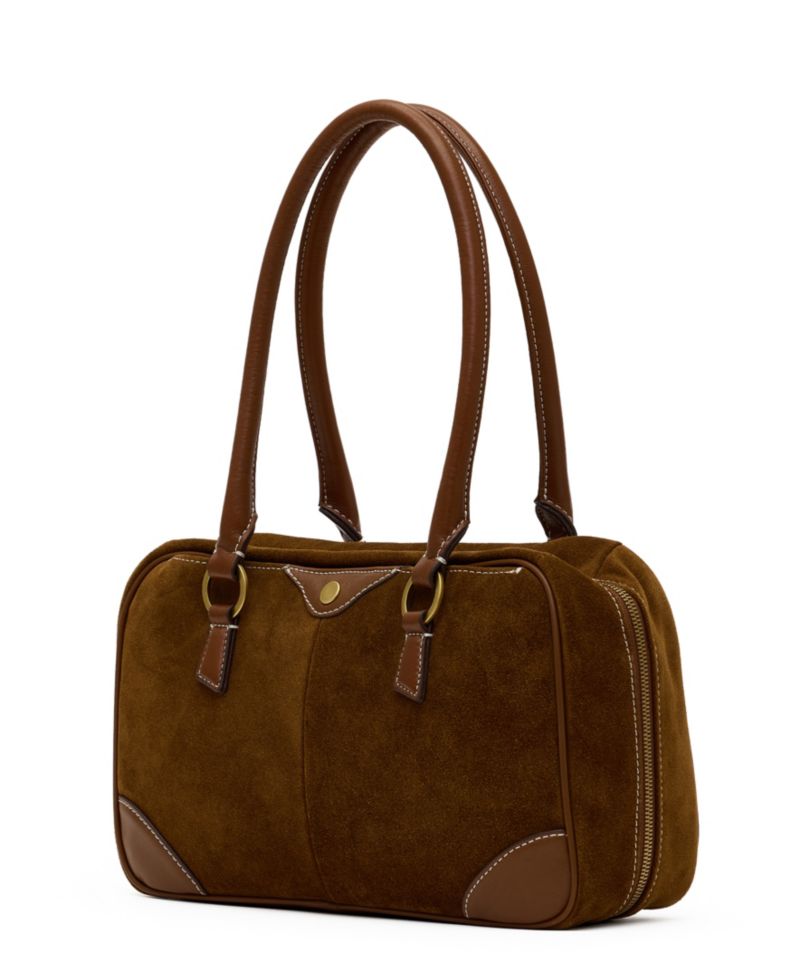 Meredith Suede Small Top Handle Shoulder Handbag