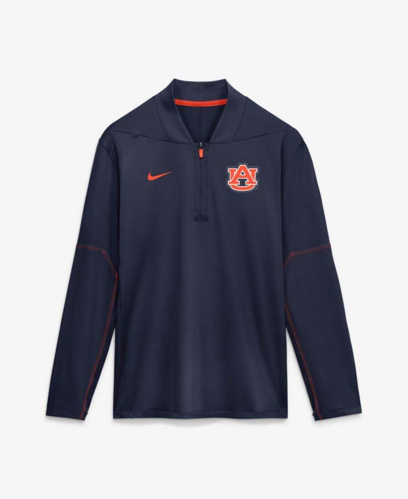 Men's Navy Auburn Tigers 2026 Sideline Midweight Half-Zip Dri-FIT Pullover