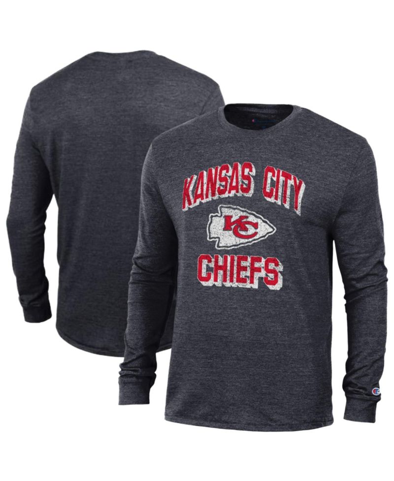 Men's Black Kansas City Chiefs Ultimate Tri-Blend Long Sleeve T-Shirt