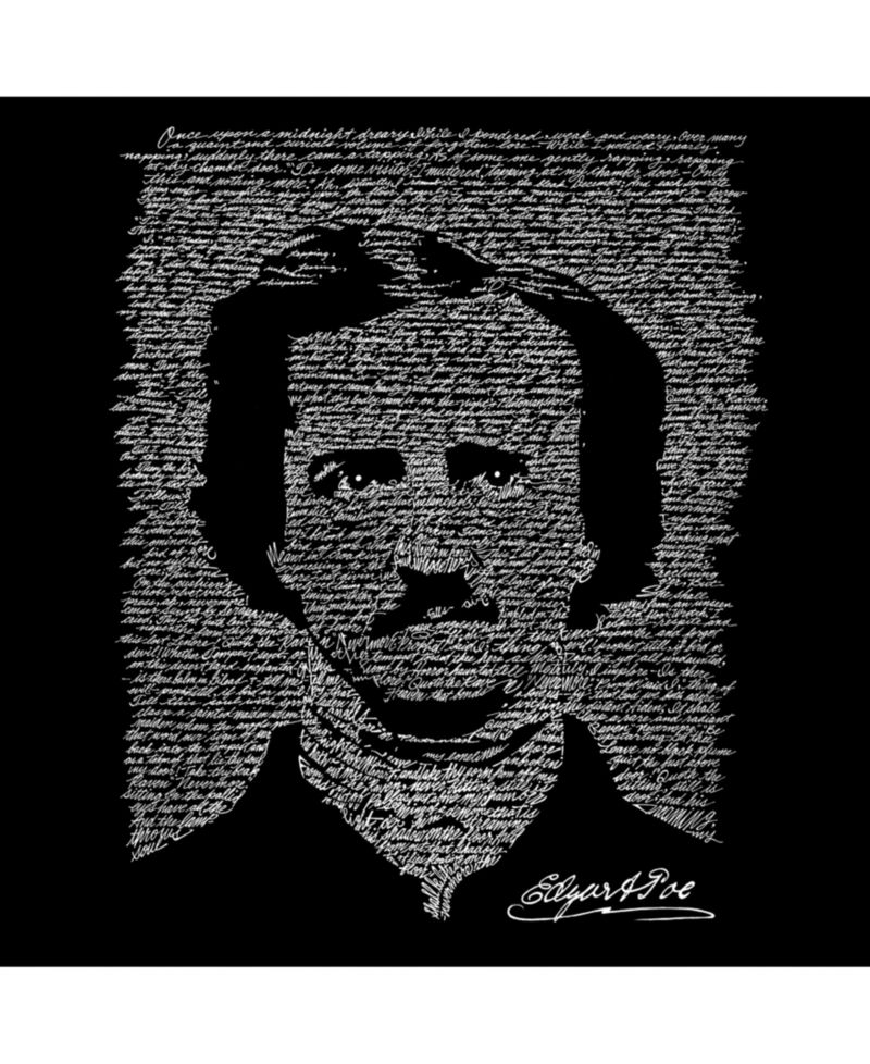 Men's Word Art Hoodie - Edgar Allen Poe - The Raven