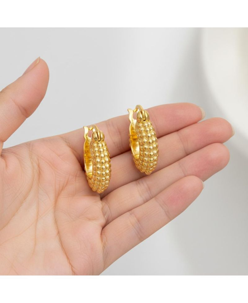 Dainty 14K Gold Plated Extra Mini Bead Hoop Earrings
