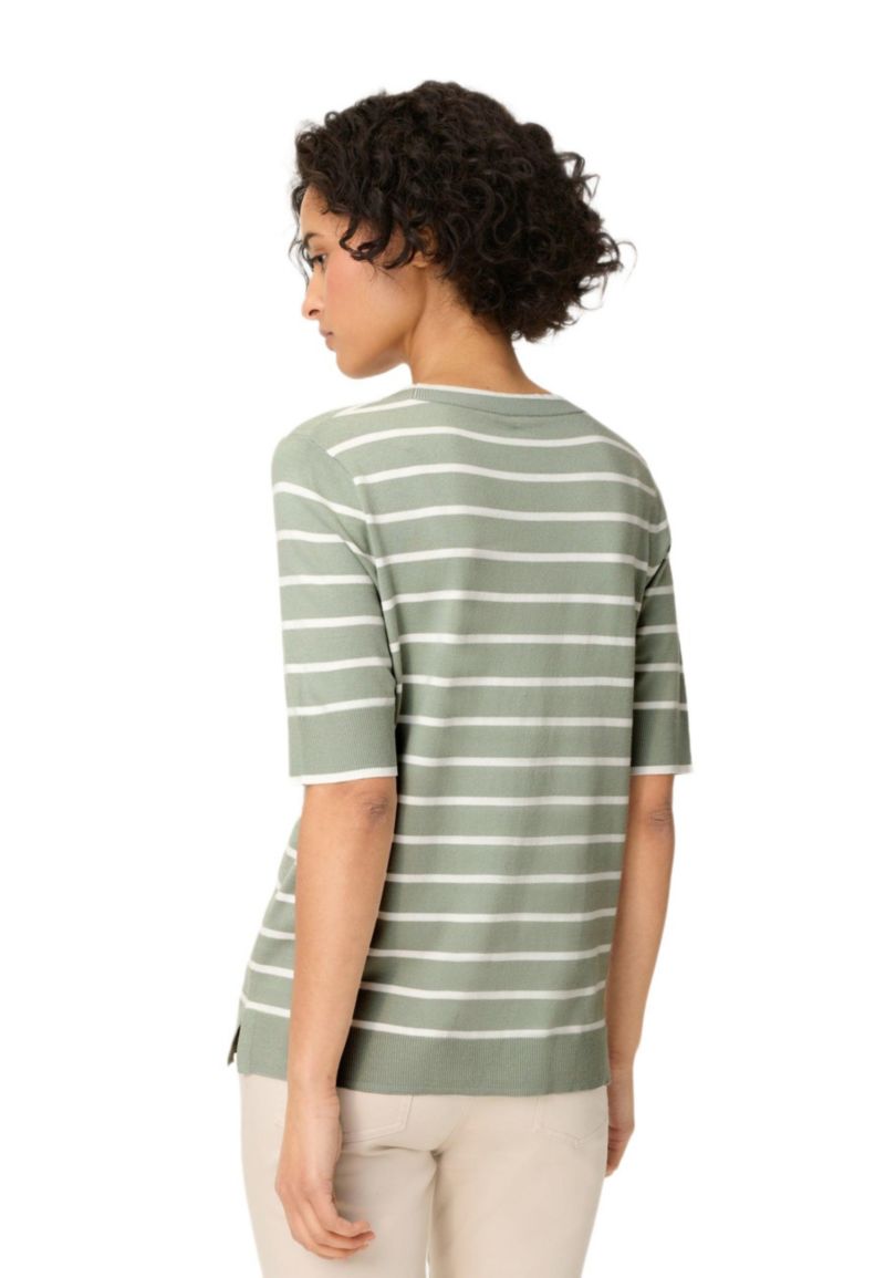 Women's Striped Short Sleeve Sweater