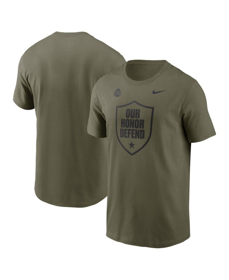 Men's Olive Ohio State Buckeyes 2024 Military Appreciation Tonal Logo Performance T-Shirt