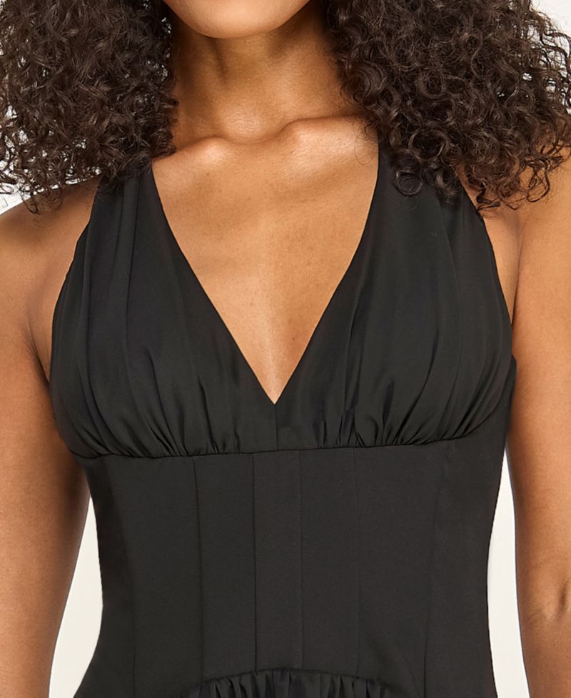 Juniors' Halter Drop Waist Chiffon Dress