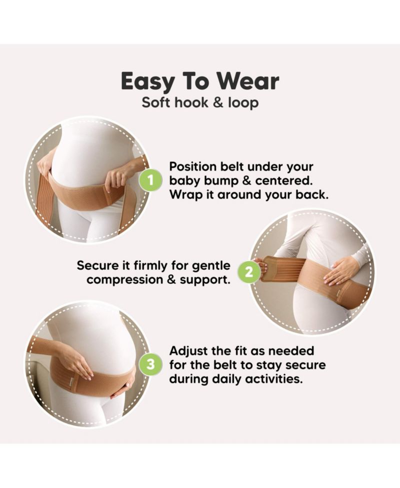 Maternity 2-Pack Ease Belly Band for Pregnancy, Soft & Breathable Pregnancy Belly Support Belt