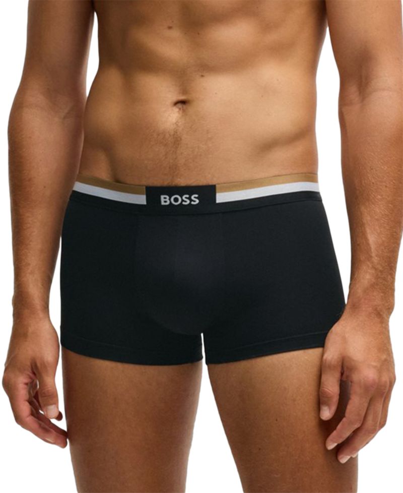 Men's Motion 3-Pk. Stripe Logo Waistband Trunks