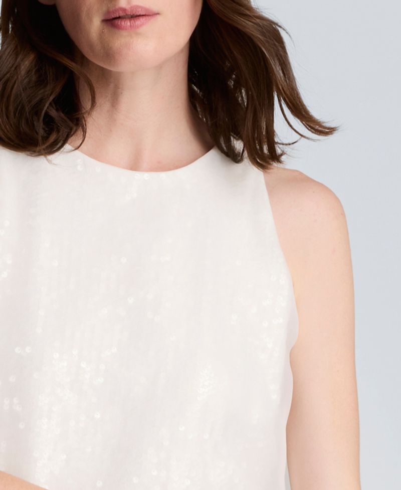 Women's Crewneck Sheer Overlay Dress
