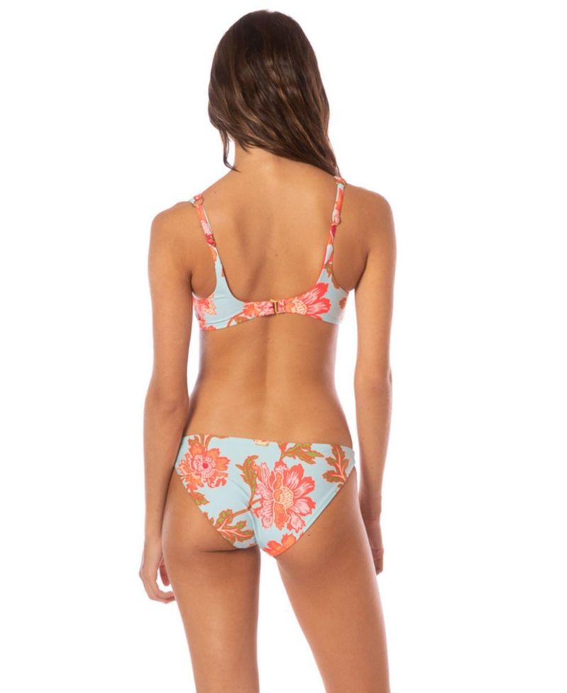 Women's Floral Scoop Neck Adjustable-Strap Nalai Bikini Top