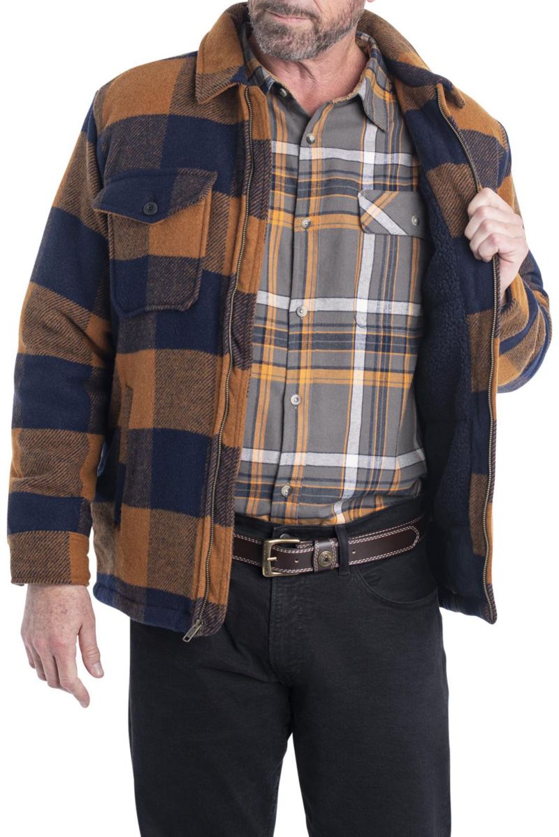Big & Tall Wool Sherpa Lined Heavyweight Zip Up Coat
