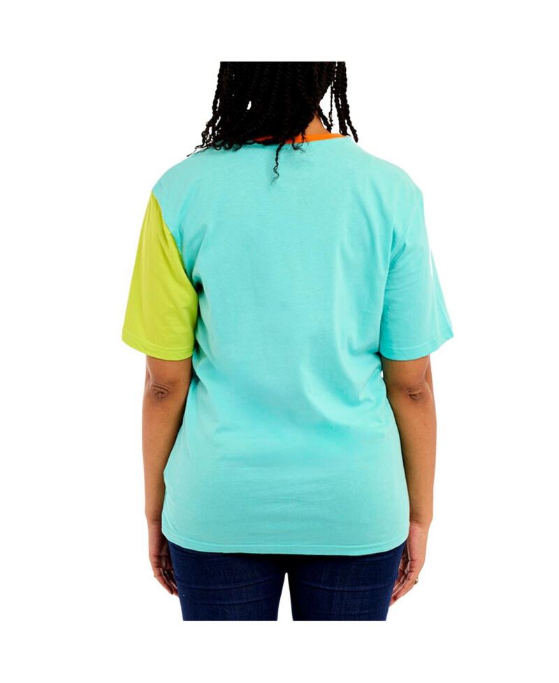 Men's and Women's Blue/Green Scooby-Doo Munchies Color Block T-Shirt