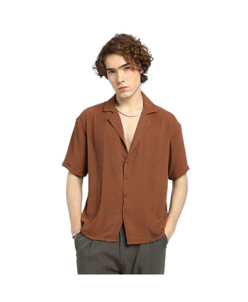 Men's Panel-Pleat Oversized Shirt