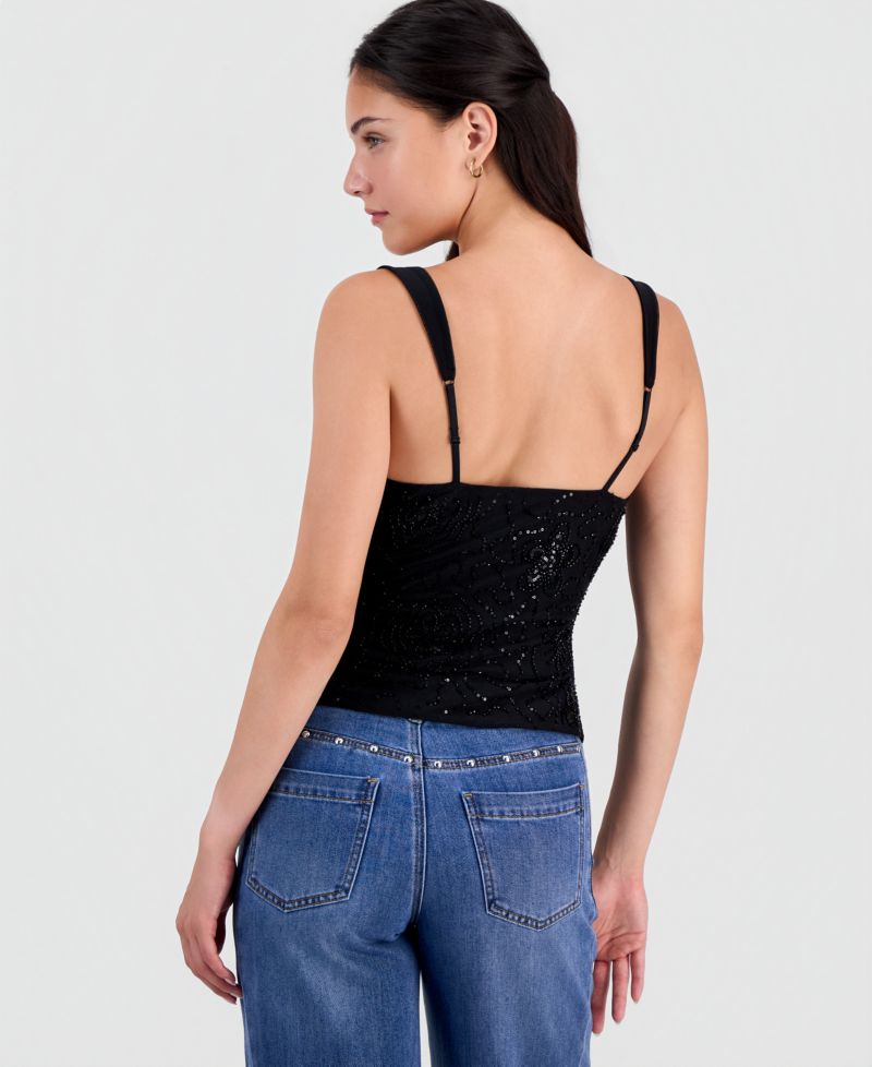 Juniors' Beaded Tank Top